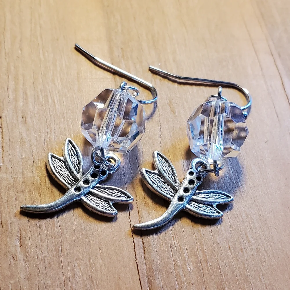 Dragonfly charm earrings
